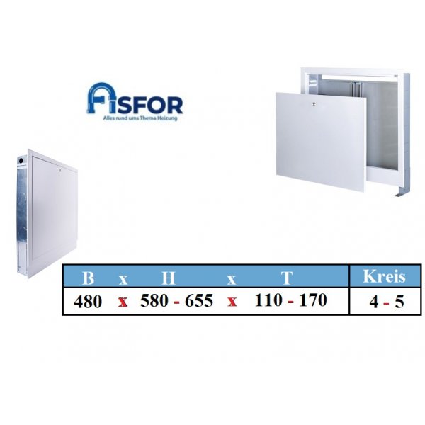 4-5 Kreis Veteilerschrank Unterputz 495 - 580 - 110 ( B x H x T )
